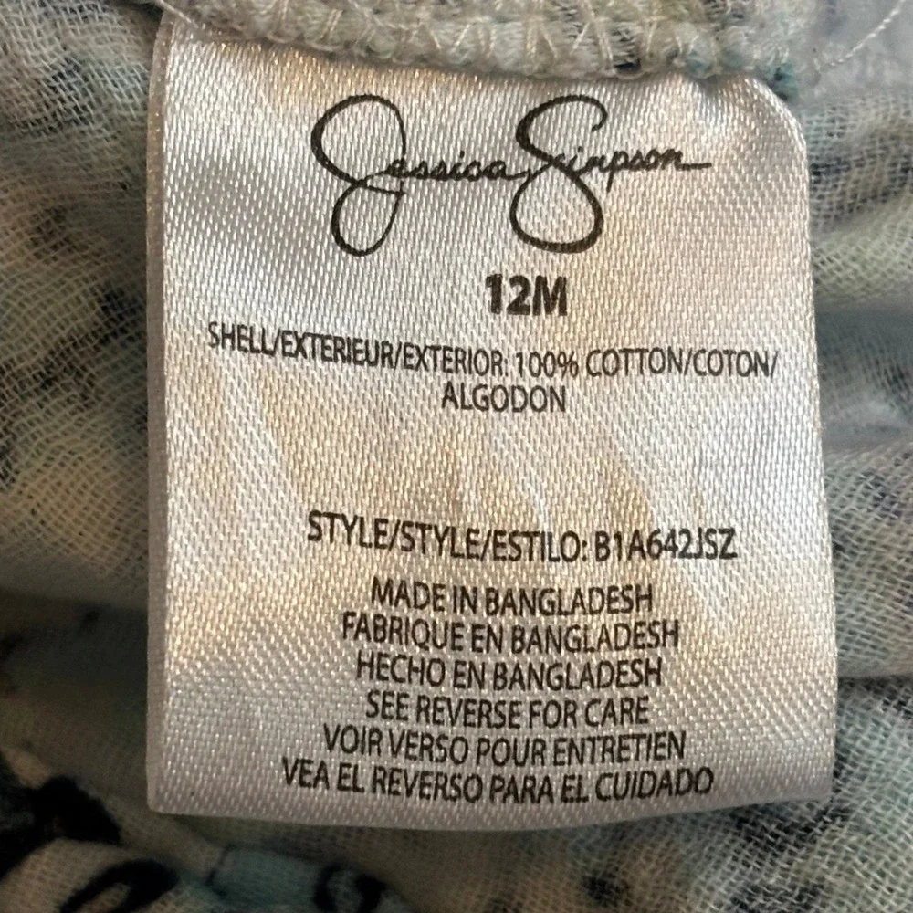 Jessica Simpson Girls‎ Blue Floral Top NWT Sz 12M Short Sleeve